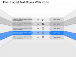 Mf five staged text boxes with icons powerpoint template