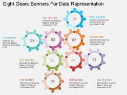 Mg eight gears banners for data representation flat powerpoint design