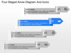 Mg four staged arrow diagram and icons powerpoint template