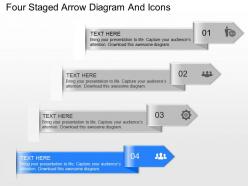 Mg four staged arrow diagram and icons powerpoint template
