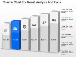 Mh column chart for result analysis and icons powerpoint temptate