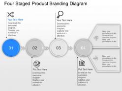 Mh four staged product branding diagram powerpoint template slide
