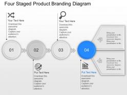 Mh four staged product branding diagram powerpoint template slide