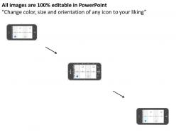 Mi linear timeline diagram on mobile powerpoint template