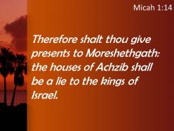 Micah 1 14 you will give parting gifts powerpoint church sermon