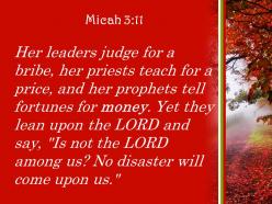 Micah 3 11 no disaster will come upon us powerpoint church sermon