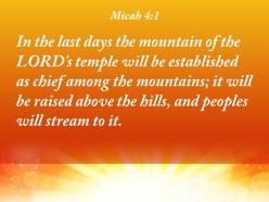 Micah 4 1 will be raised above the hills powerpoint church sermon