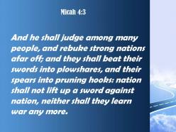 Micah 4 3 will not take up sword powerpoint church sermon