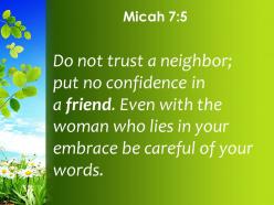 Micah 7 5 put no confidence in a friend powerpoint church sermon