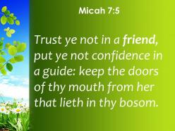Micah 7 5 put no confidence in a friend powerpoint church sermon