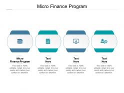 Micro finance program ppt powerpoint presentation model influencers cpb