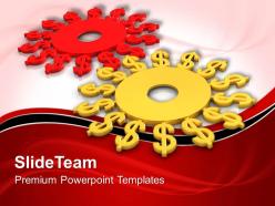 Micro gear powerpoint templates dollar gearwheels teamwork ppt themes