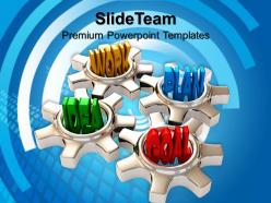 Micro gear templates four gears turn in conjunction industrial company ppt slides powerpoint