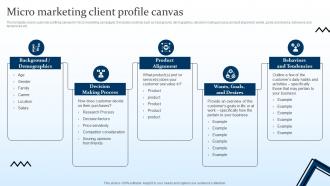 Micro Marketing Client Profile Canvas Targeting Strategies And The Marketing Mix