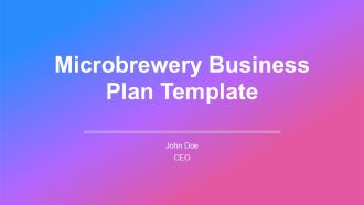 Microbrewery Business Plan Template PPT Outline ACP