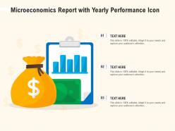 Microeconomics report with yearly performance icon