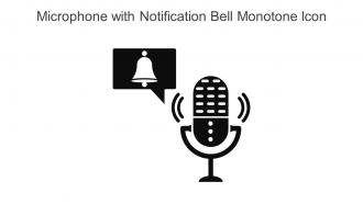 Microphone With Notification Bell Monotone Icon In Powerpoint Pptx Png And Editable Eps Format