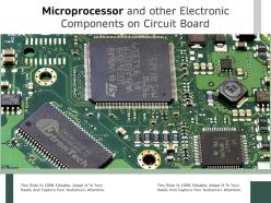 Microprocessor and other electronic components on circuit board
