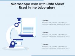 Microscope icon with data sheet used in the laboratory