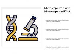 Microscope icon with microscope and dna