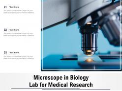 Microscope in biology lab for medical research
