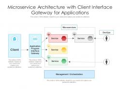 Microservice architecture with client interface gateway for applications