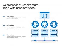 Microservices architecture icon with user interface