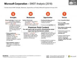 Microsoft corporation swot analysis 2018
