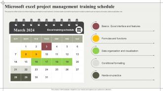 Microsoft Excel Project Management Training Schedule