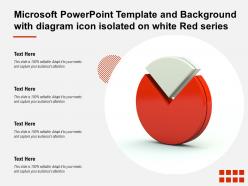 Microsoft powerpoint template with diagram icon isolated on white red series