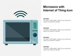 Microwave with internet of thing icon