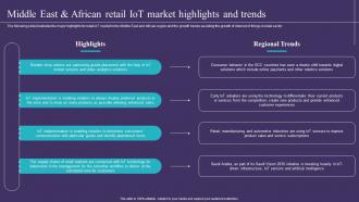 Middle East And African Retail IoT Market Highlights And Trends IoT Implementation In Retail Market