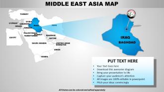 Middle east asia continents powerpoint maps