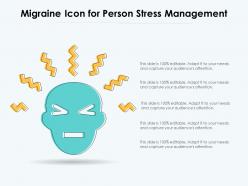Migraine icon for person stress management