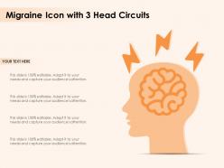 Migraine icon with 3 head circuits