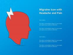 Migraine icon with headache and pain