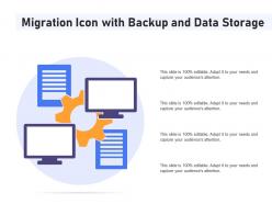 Migration icon with backup and data storage