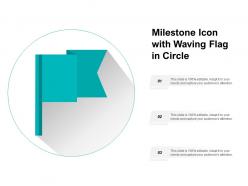 Milestone icon with waving flag in circle