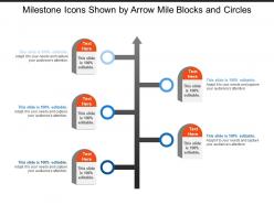Milestone icons shown by arrow mile blocks and circles