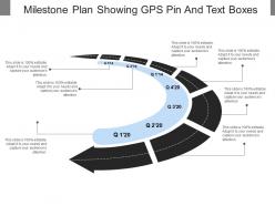 Milestone plan showing gps pin and text boxes