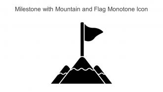Milestone With Mountain And Flag Monotone Icon In Powerpoint Pptx Png And Editable Eps Format