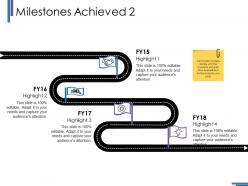 Milestones achieved ppt layouts icons