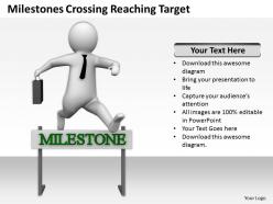 Milestones crossing reaching target ppt graphics icons powerpoint