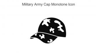 Military Army Cap Monotone Icon In Powerpoint Pptx Png And Editable Eps Format