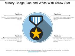 Military badge blue and white with yellow star