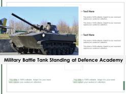 Military Battle Tank Standing At Defence Academy