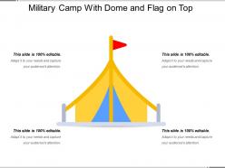Military Camp With Dome And Flag On Top