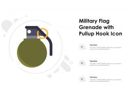 Military flag grenade with pullup hook icon
