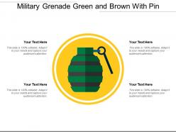 Military grenade green and brown with pin