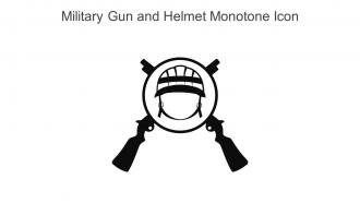 Military Gun And Helmet Monotone Icon In Powerpoint Pptx Png And Editable Eps Format